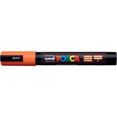 Marcatore a tempera POSCA Uni-Ball punta tonda 1,8-2,5 mm arancione M PC5M AC